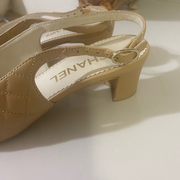 Chanel two tone slingback pumps heels size 7 - Picture 5 of 11